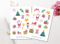 Preview: Weihnachten Aquarell Sticker Set